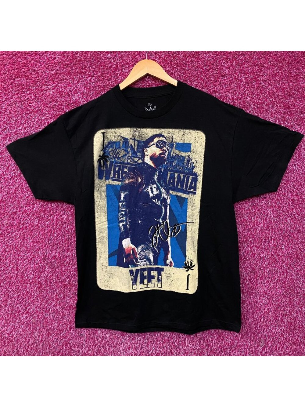 WWE Jey Uso WrestleMania Card Graphic T-Shirt XL